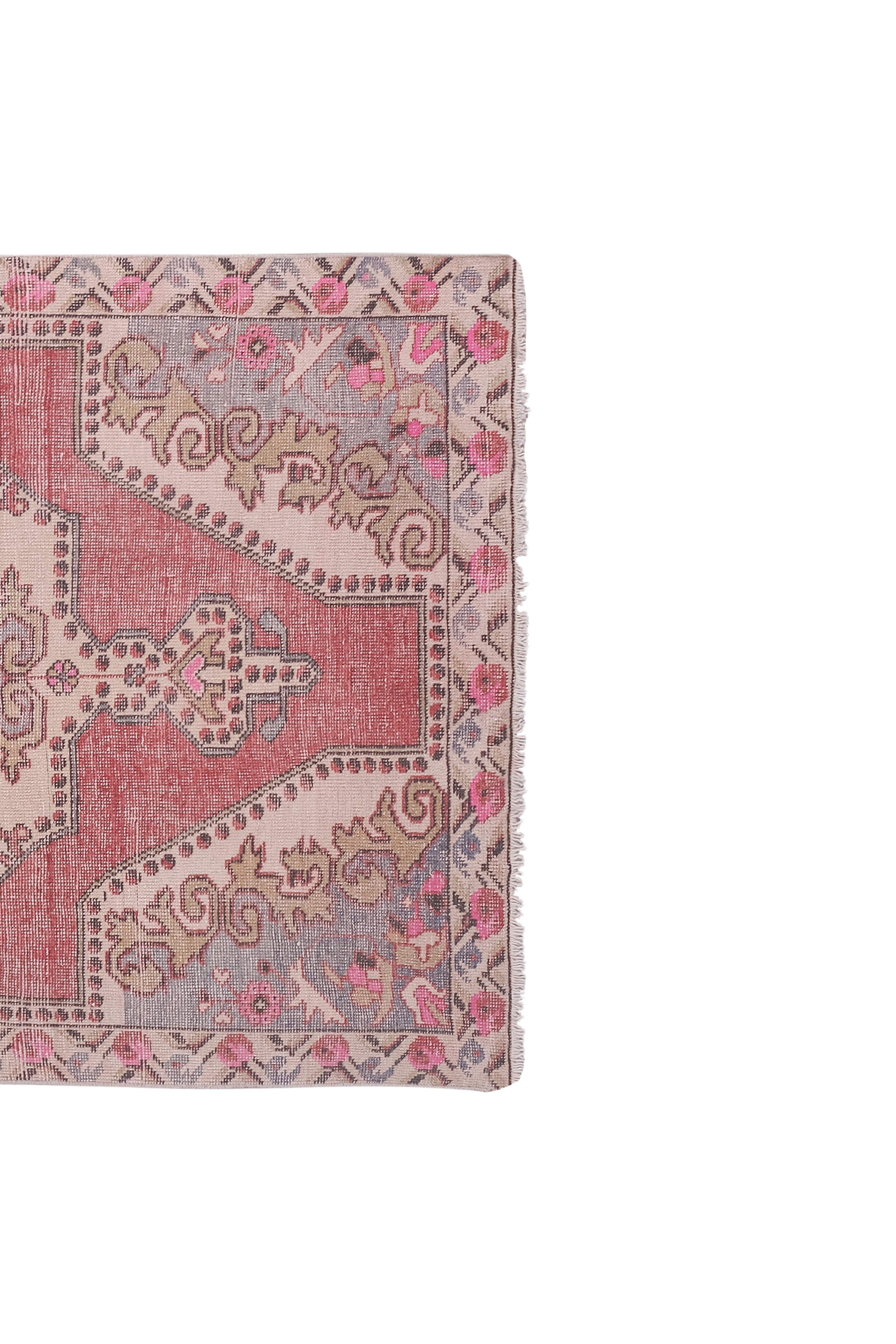 Vintage Turkish rug from Oushak, hand-woven 132x216 cm