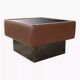 Table basse cuir et verre noir