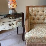 Vintage shell and brass lamp