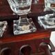 Old-fashioned glass liquor cellar and St Louis crystal decanters