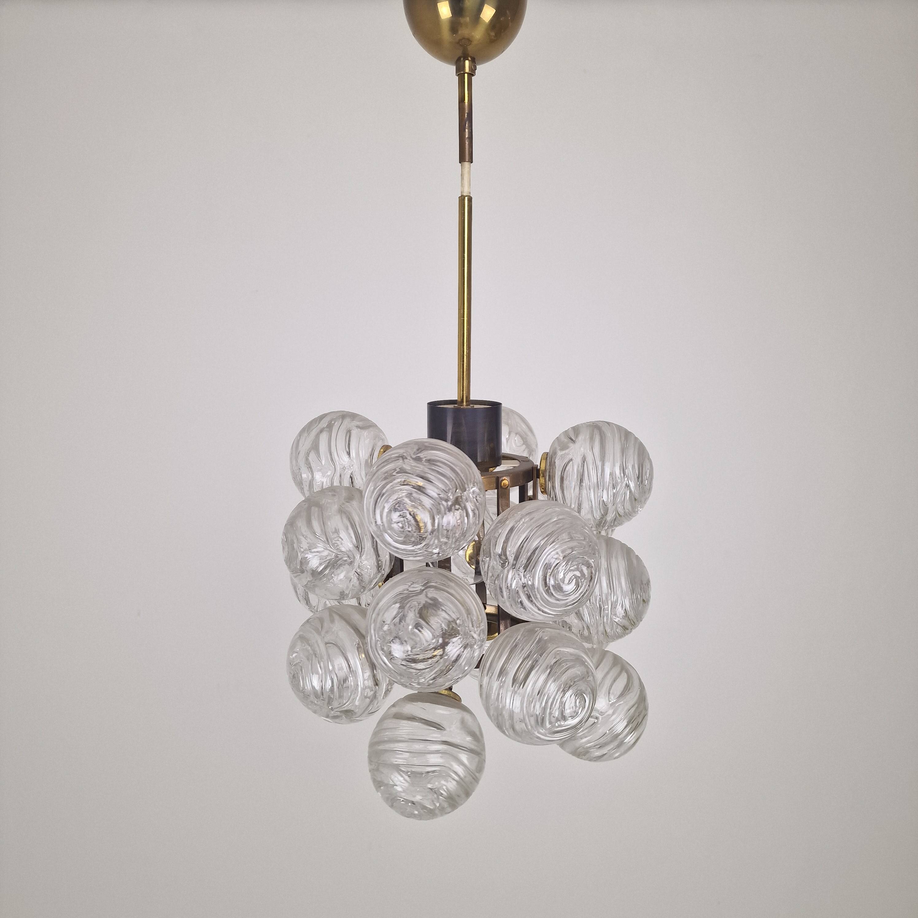 Mid-Century Modern 'Snowball' Chandelier by Doria Leuchten, Germany, 1970s