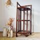 Vintage rattan corner shelf - antique bookcase