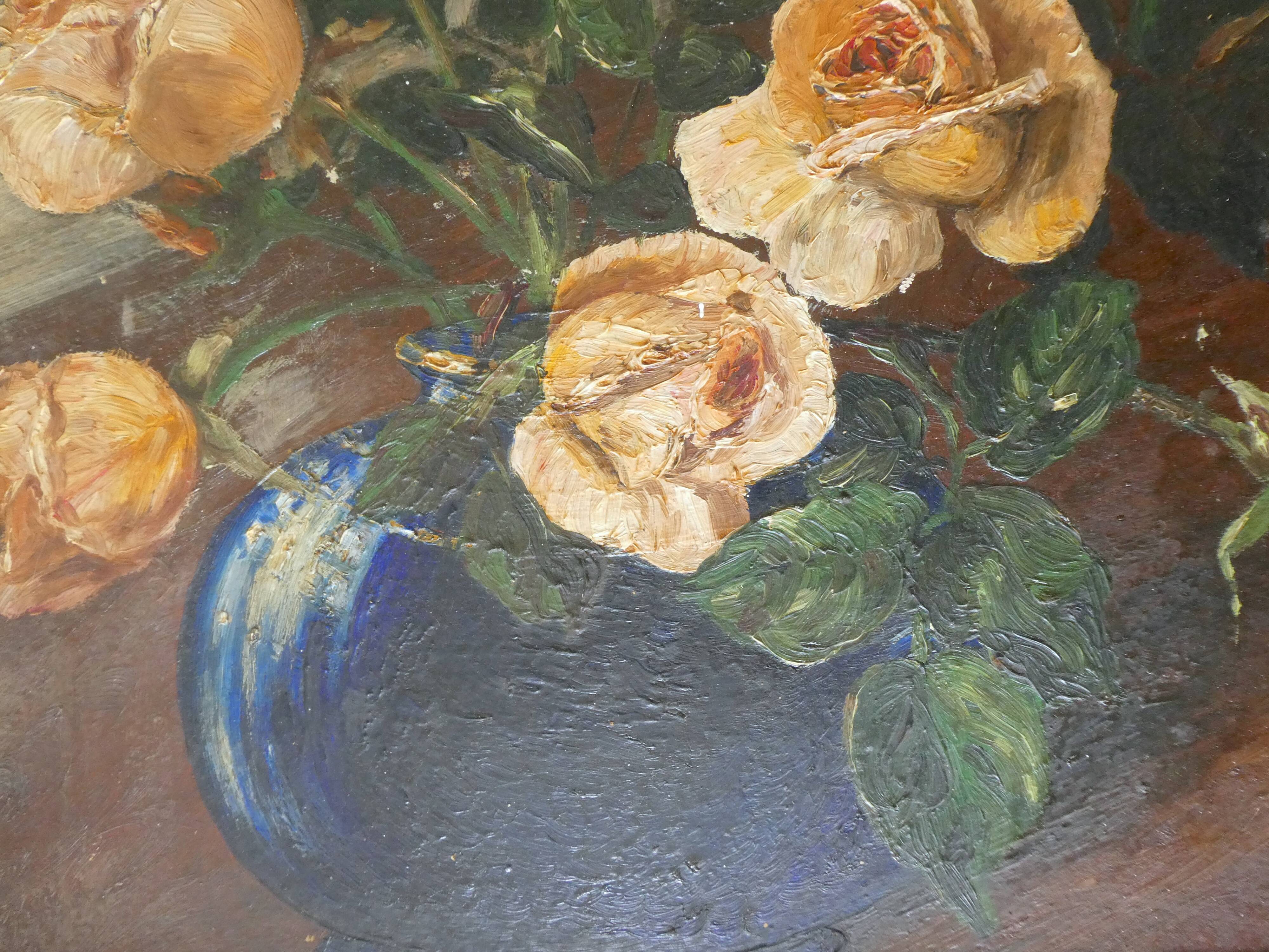 Painting, still life, flower, roses bouquet
