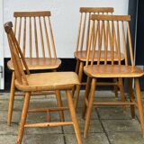 Ensemble de 4 chaises scandinaves à dossier fuseau