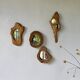 Set de 4 miroirs organiques brutalistes en bois années 50