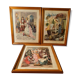 3 old Cinderella illustrations framed under glass