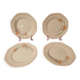Series of 4 dessert plates Schonwald Germany Art Nouveau decor