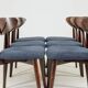 Chaises de salle à manger bouclé bleu marine lot de 6