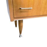 Buffet, meuble bar vitré vintage en bois