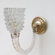 Set of 2 Art Deco Wall Light in Murano Rostrato Glass by Barovier e Toso, 1