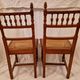 Extendable walnut table, 6 caned chairs in Henri II Neo-Renaissance style.