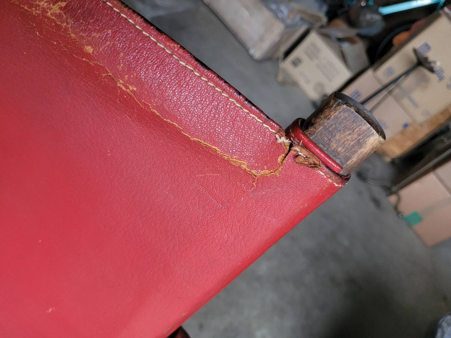 Vintage leather safari chair