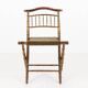 Chaise pliante en faux bambou en bois doré et tissu vert, France vers