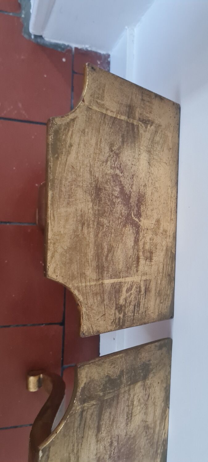 Pair of Florentine wall shelves