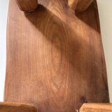 Vintage solid elm stool from the 70s