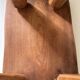 Vintage solid elm stool from the 70s