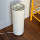 Linen and metal floor lamp