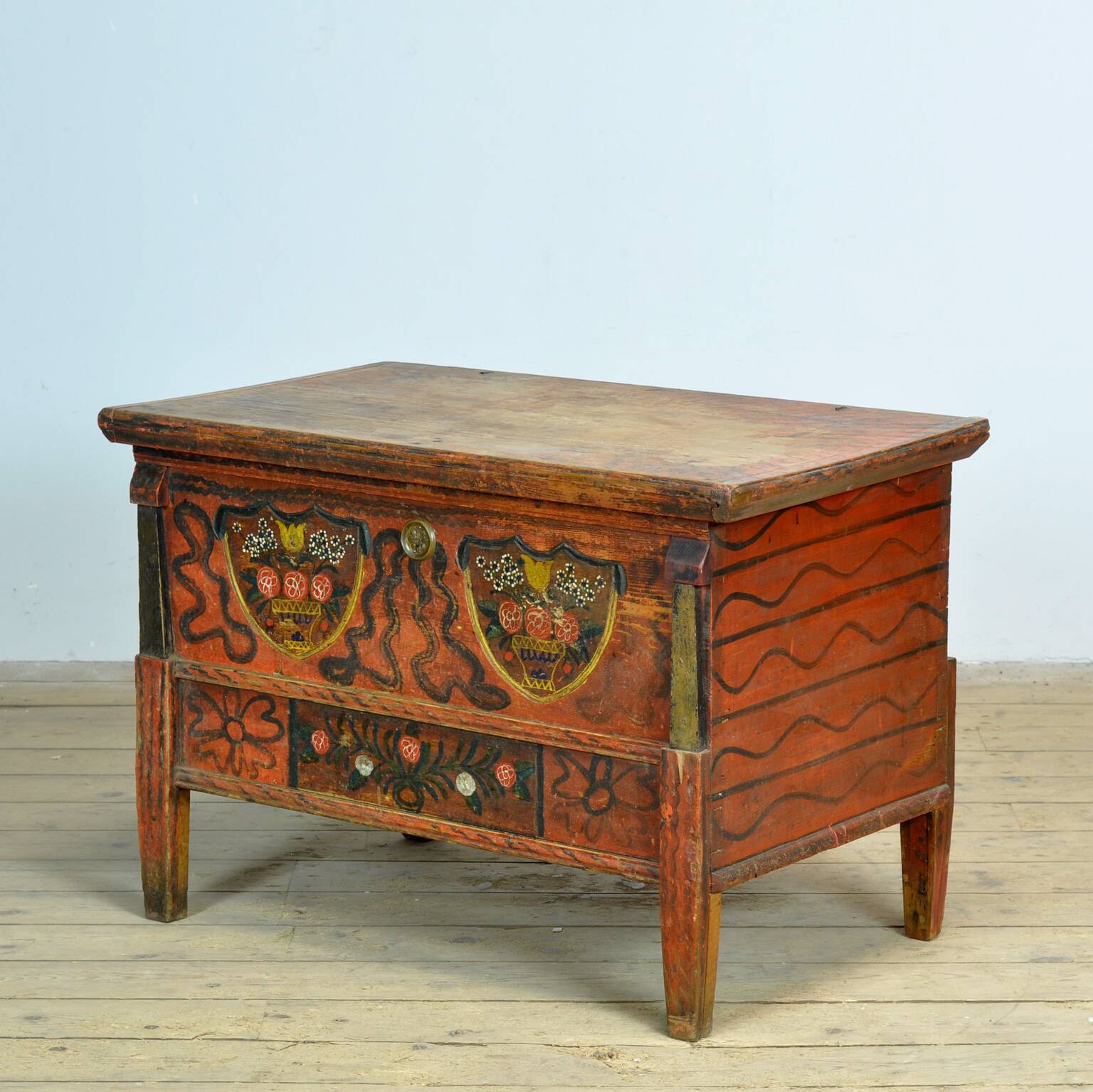 Folk art wedding chest, circa 1870