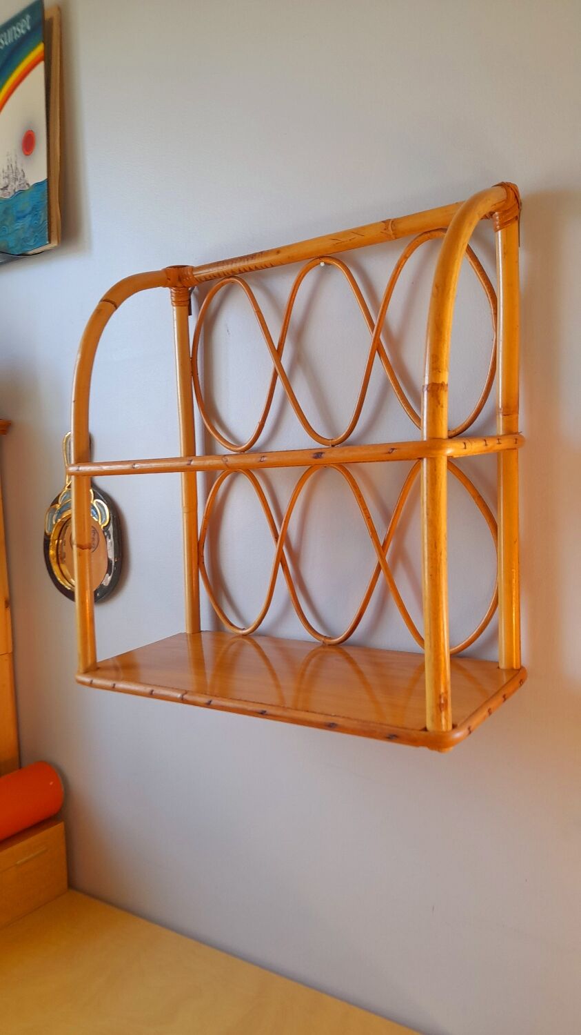 Rattan shelf 60s