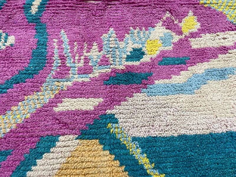 Traditional Moroccan rug, natural wool, 3 x 2 m.