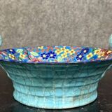 Longwy: Important bowl or empty pocket in polychrome cloisonné enamels
