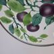 Czechoslovak Art Deco Porcelain Tray with Plum Motif and Metal Rim, 1930s