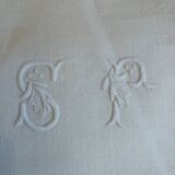 12 antique damask monogrammed napkins, 19th century