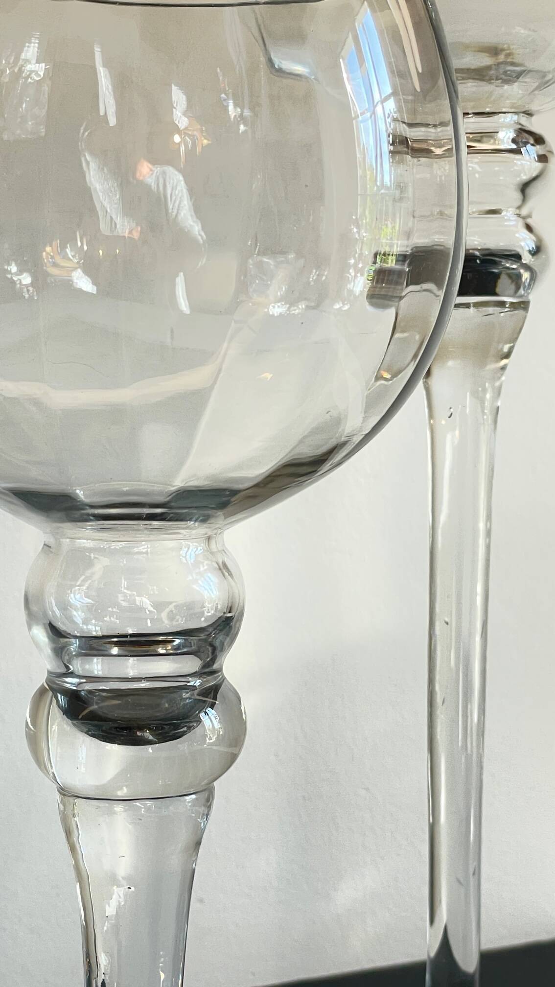 Duo of xl tealight holders in vintage crystal