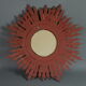 Sun mirror gilded with gold leaf Vintage 50s 42cm