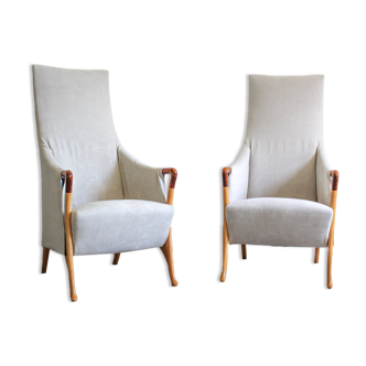 Pair of Armchairs "Progetti" Umberto Asnago for Giorgetti, signed, italy 1980s