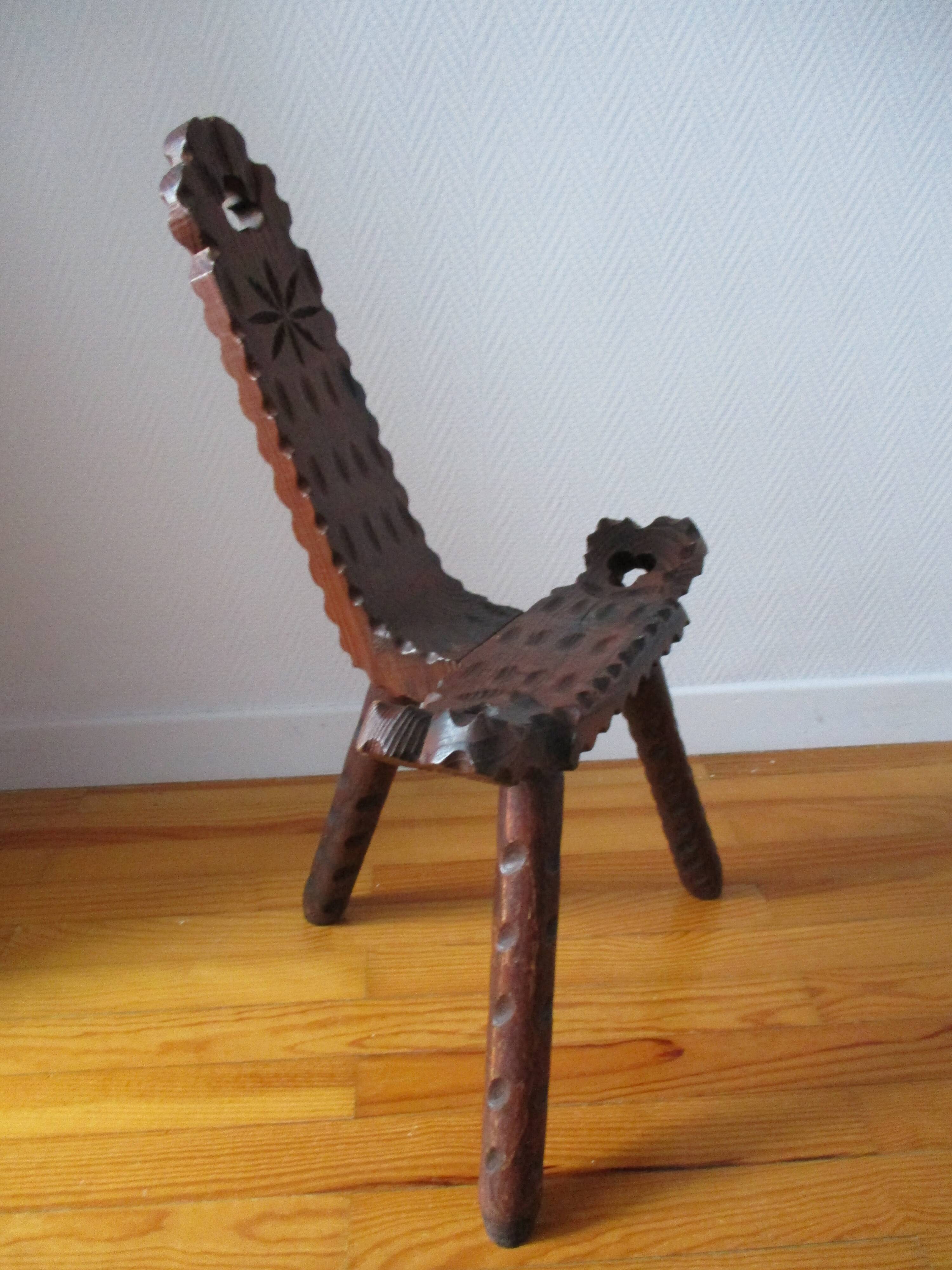 Brutalist tripod chair