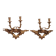 Pair of antique wall sconces in gilded wood from the 19th century.