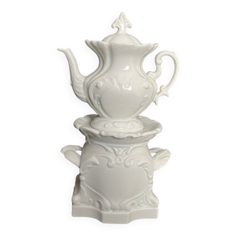 Limoges, large 20th century white porcelain teapot