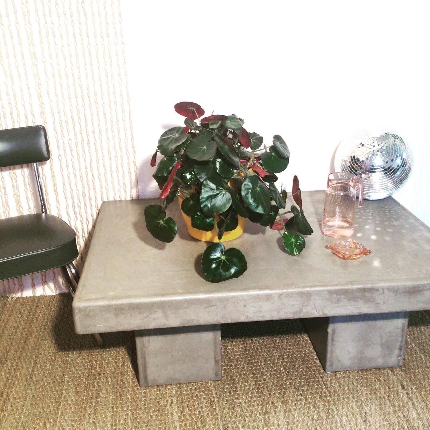 Waxed concrete coffee table