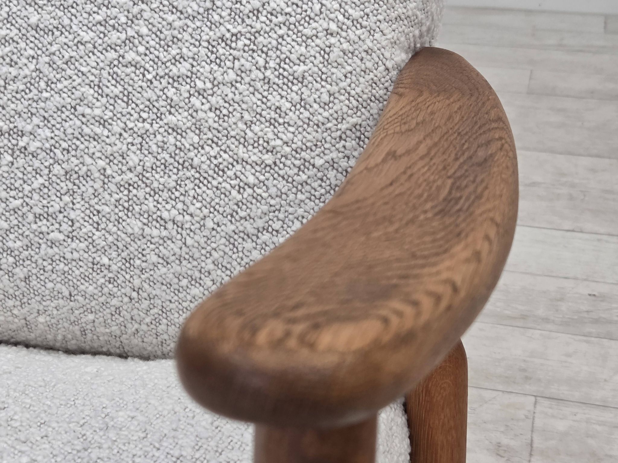 1970s, Scandinavian design, high-backed rocking chair, reupholstered.