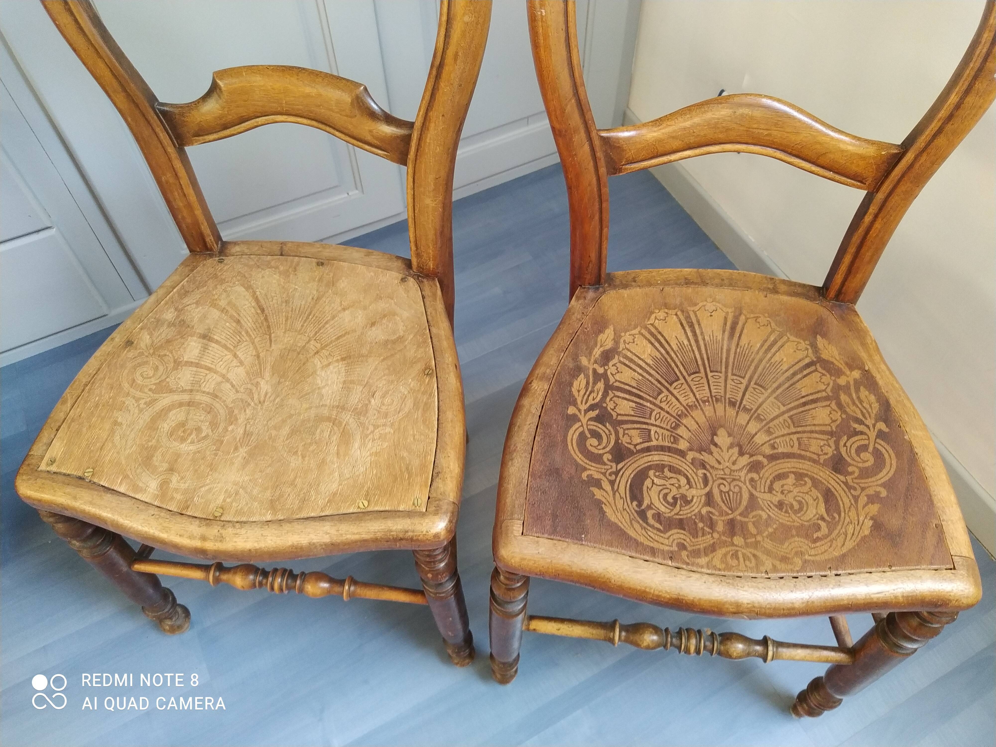 Pair of old wooden chairs