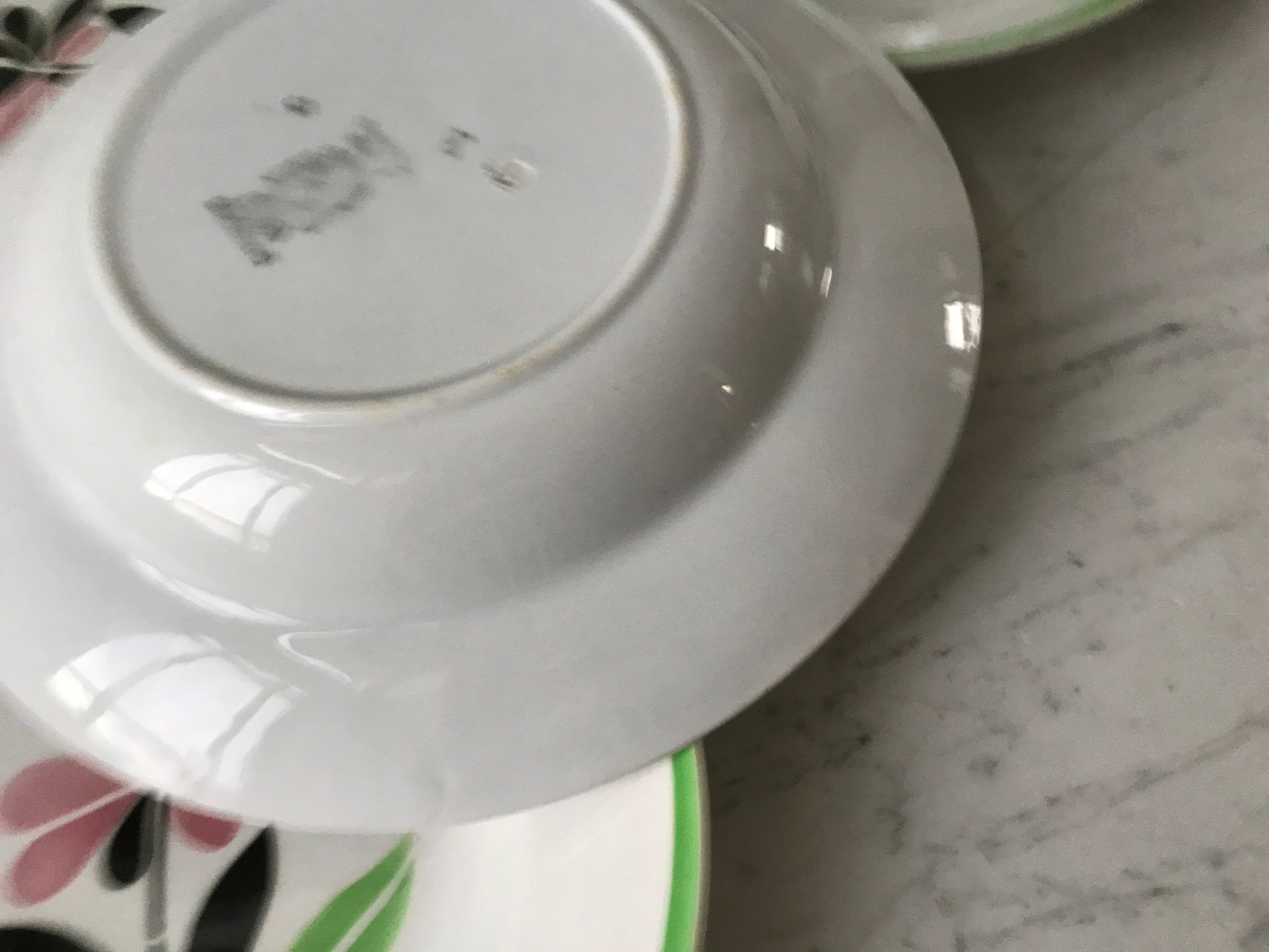 Lot of 5 hollow plates digoin sarreguemines model "rustic" and "casino" 50s