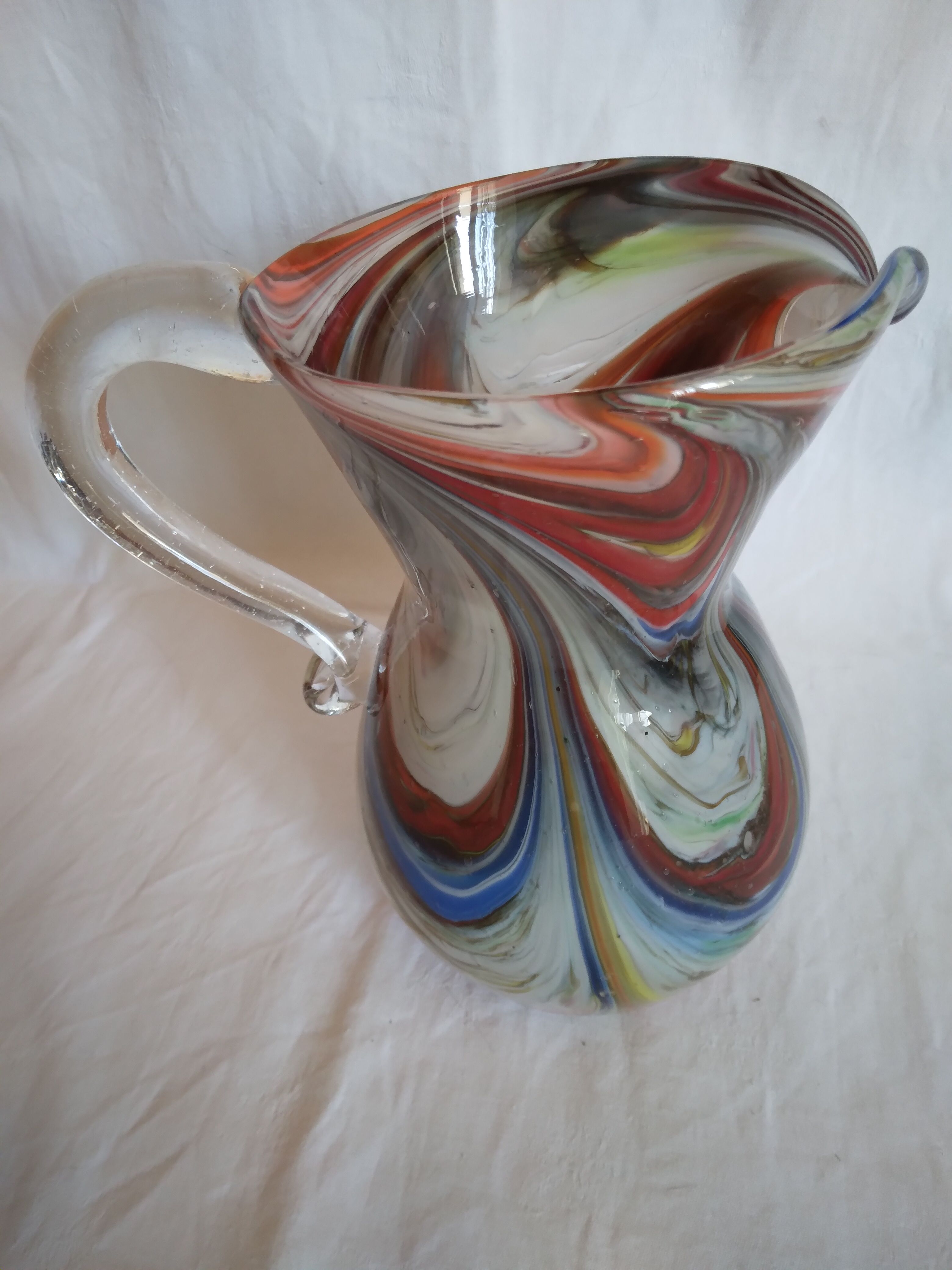 Vintage glass pitcher water decanter
