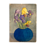 Watercolor with vintage irises