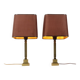 Pair of Mid Century Brass Table Lamps Boulanger Style 45cm