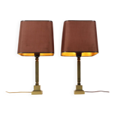 Paire de lampes de table en laiton de style Boulanger des années 50, 45 cm