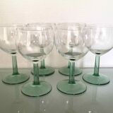 Set 6 vintage balloon glasses from Alsace