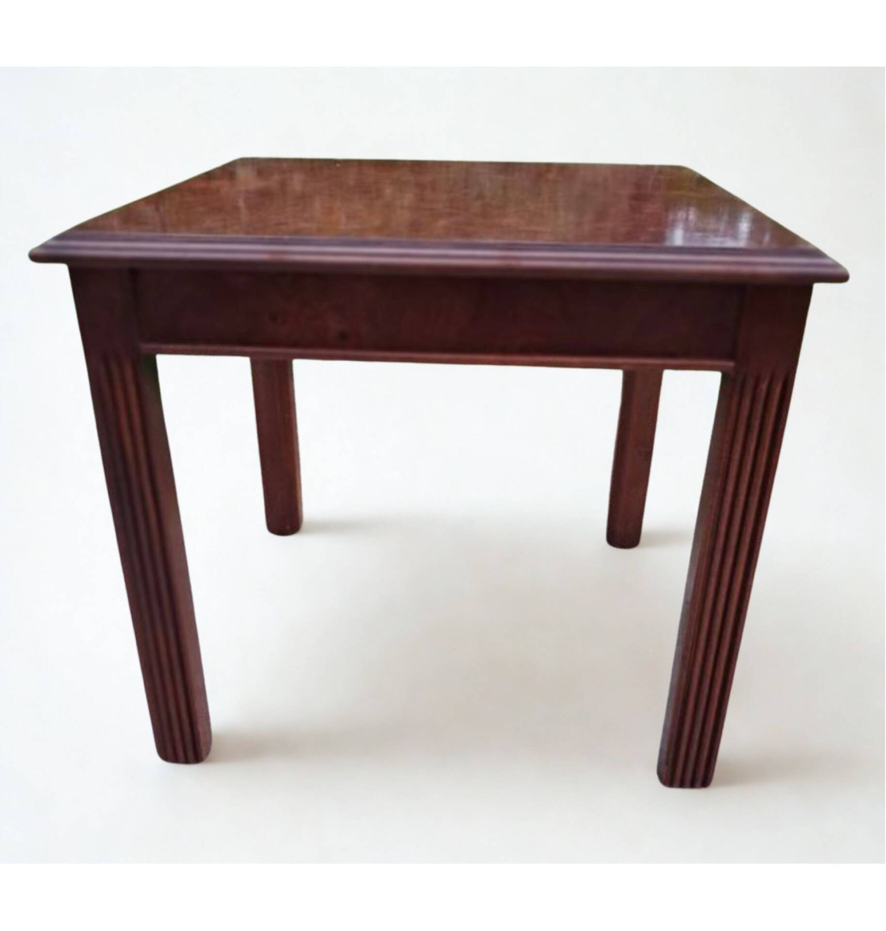 Side table in mahogany burl – Neoclassical style, 1970s