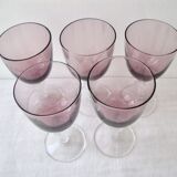 Set of 5 parma-coloured wine glasses