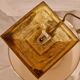 Vintage Art Deco brass table lamp – parchment effect shade –