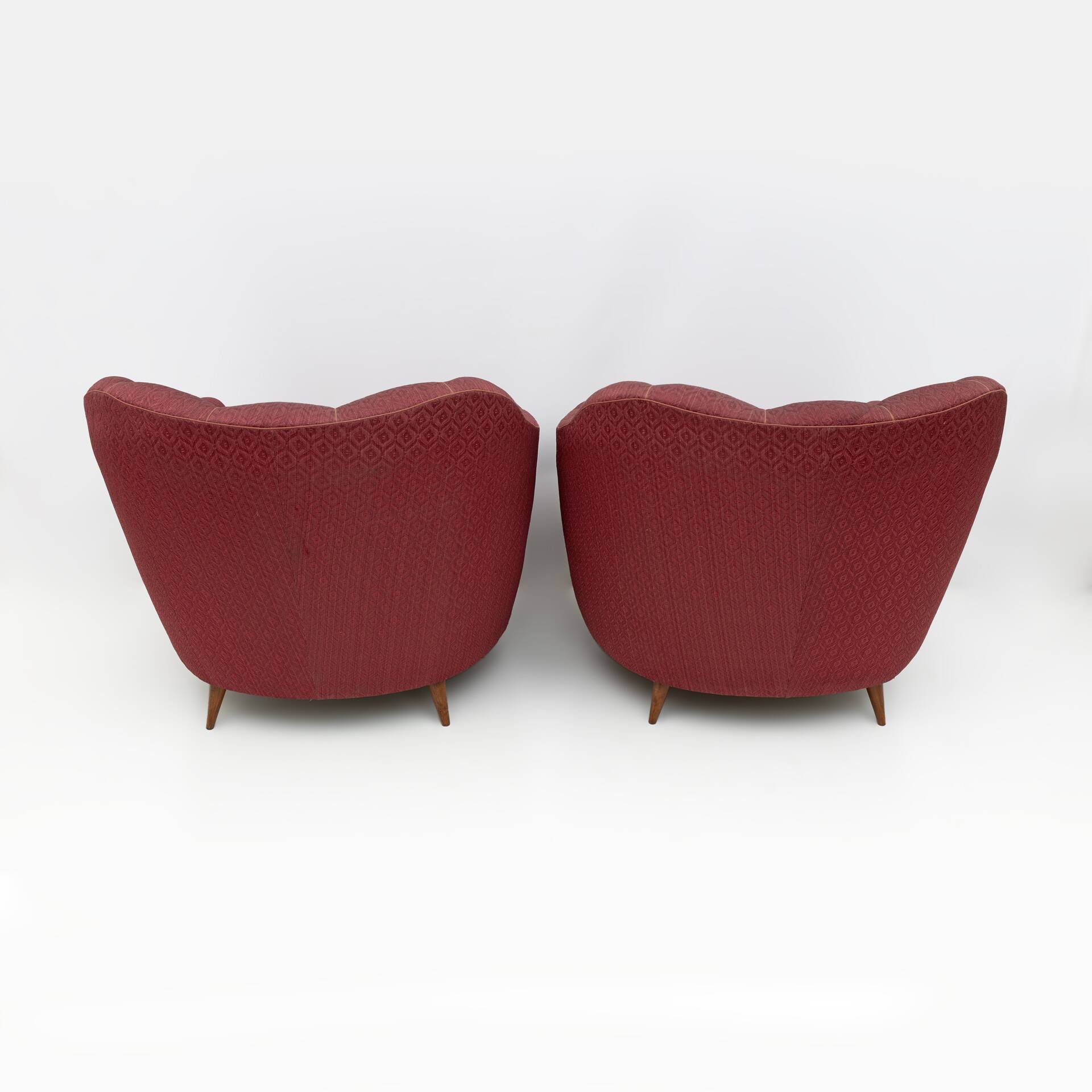 Pair of Gio Ponti Mid-Century Modern Velvet Armchairs for Casa e Giardino