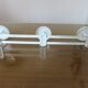 Coat rack 3 patères in white lacquered metal 70s