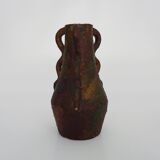 Polychrome terracotta pottery with 3 handles
