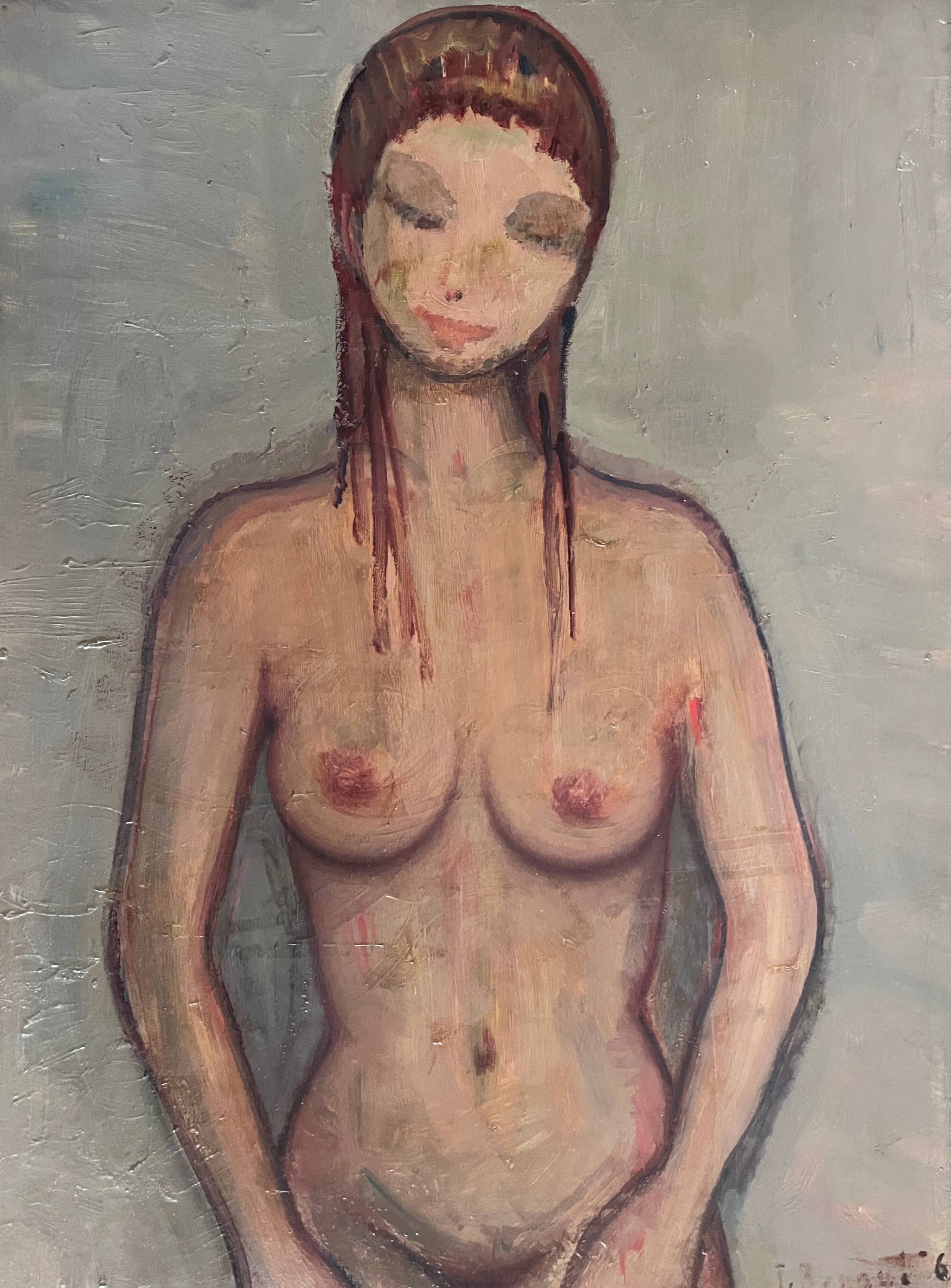 Painting HSP Jean RENAUT (1905-1979) "Model of nude young woman" frame 1964