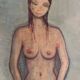 Painting HSP Jean RENAUT (1905-1979) "Model of nude young woman" frame 1964